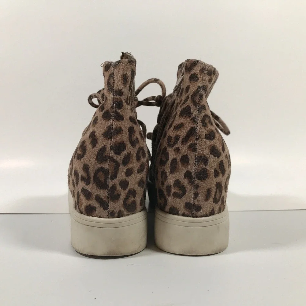 Very G Ursula Leopard Print Lace Up Side Zip Hidden Wedge Womens US 7 UK 5 EU 37